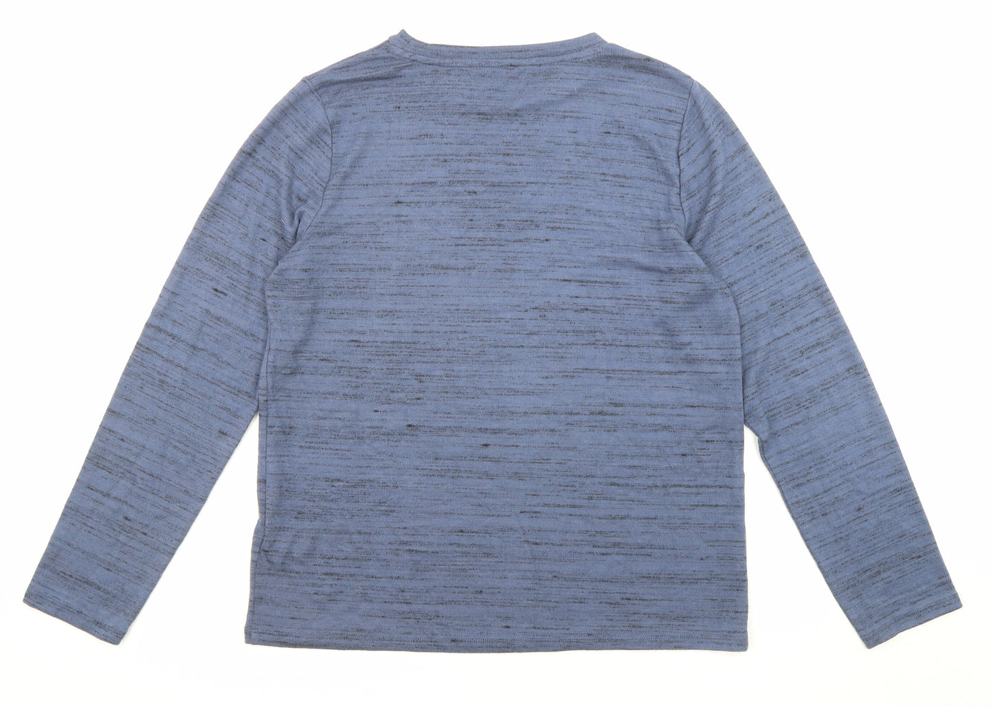 Marks and Spencer Womens Blue Boat Neck Polyester Pullover Jumper Size 14