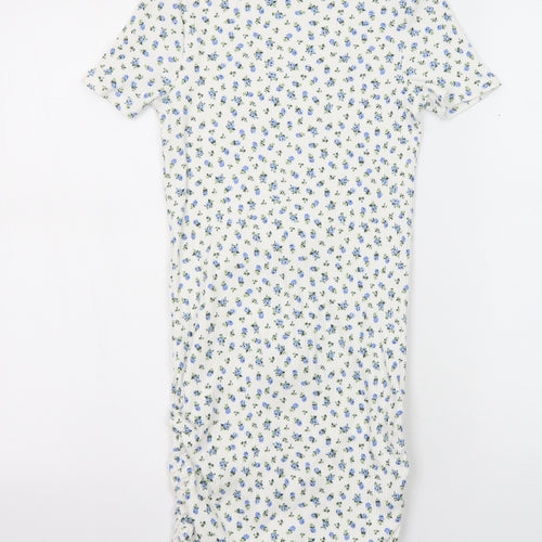 H&M Girls White Floral Cotton Maxi Size 12-13 Years Round Neck Pullover - Size 12-14 years