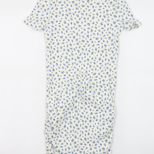 H&M Girls White Floral Cotton Maxi Size 12-13 Years Round Neck Pullover - Size 12-14 years