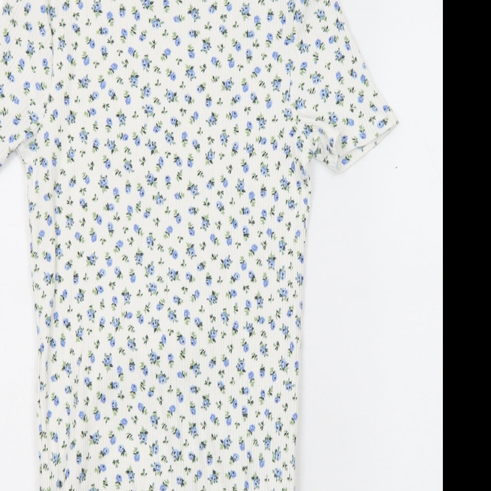 H&M Girls White Floral Cotton Maxi Size 12-13 Years Round Neck Pullover - Size 12-14 years