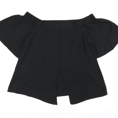 River Island Womens Black Polyester Basic Blouse Size 12 Square Neck