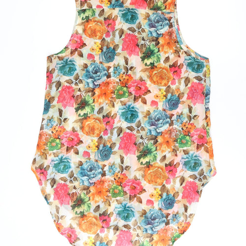 Brave Soul Womens Multicoloured Floral Polyester Basic Button-Up Size XS Collared