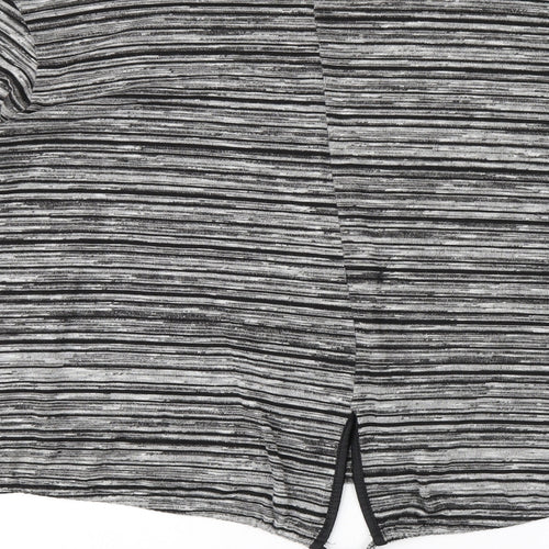 Daisy Eldridge Womens Grey Striped Polyester Jersey T-Shirt Size XL Round Neck