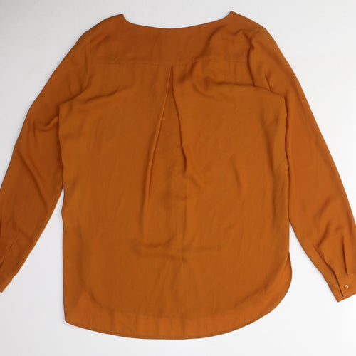 VILA Womens Orange Polyester Basic Blouse Size XS Collared