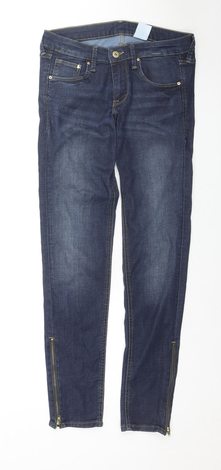 H&M Womens Blue Cotton Skinny Jeans Size 29 in L29 in Regular Zip