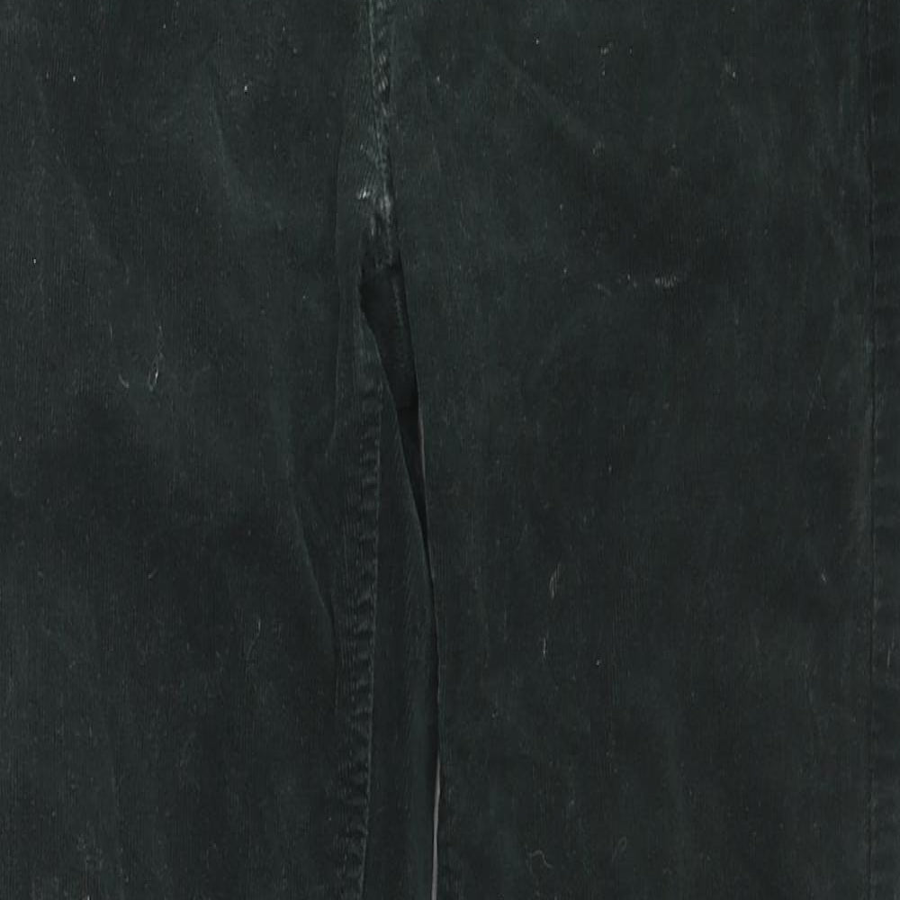 Marks and Spencer Womens Green Cotton Straight Jeans Size 10 L29 in Regular Zip