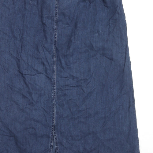 Marks and Spencer Womens Blue Lyocell A-Line Skirt Size 14 Zip