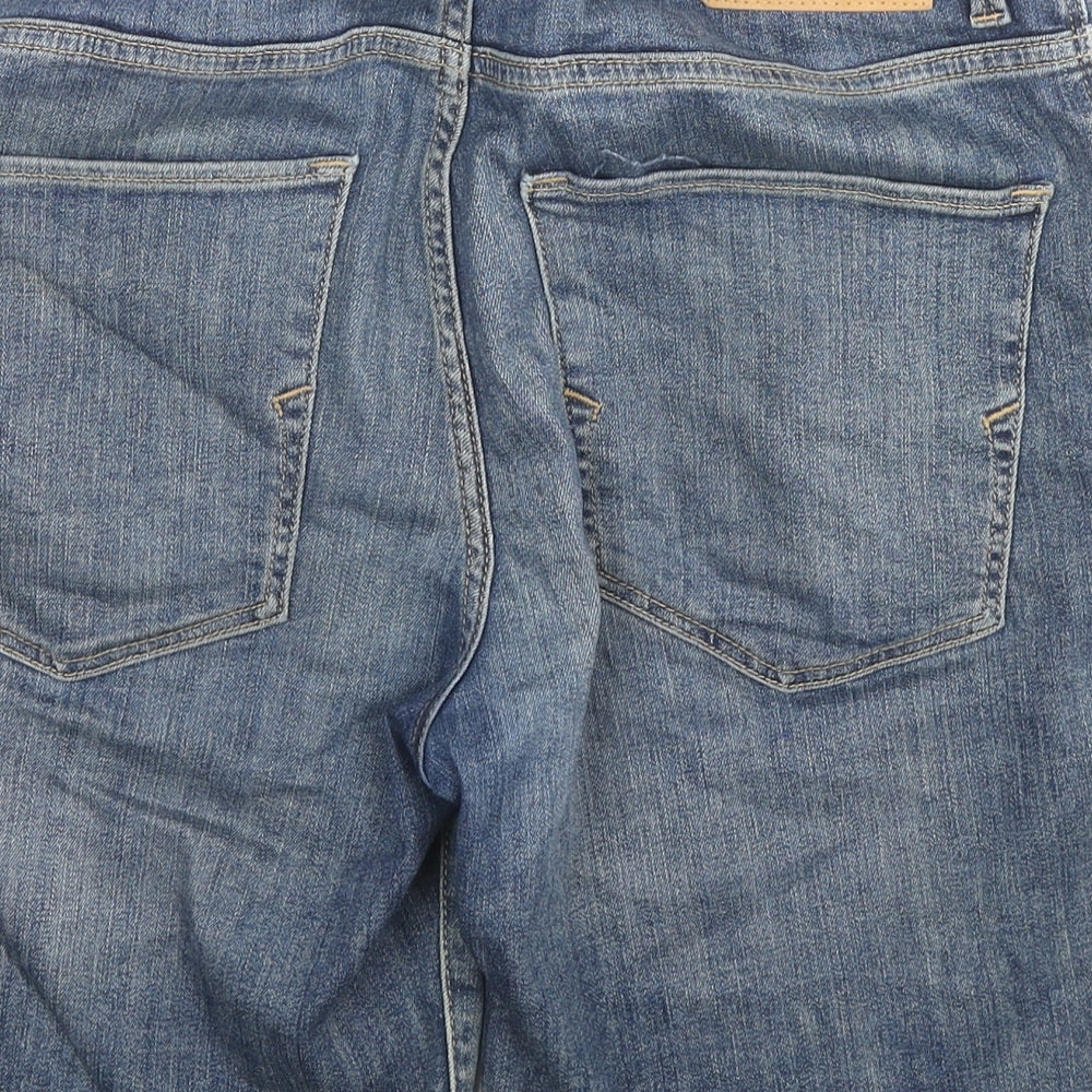 Selected Homme Mens Blue Cotton Bermuda Shorts Size M L10 in Regular Zip