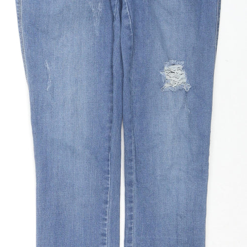NEXT Womens Blue Cotton Skinny Jeans Size 10 L28 in Regular Zip