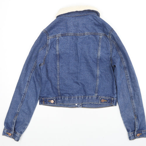 New Look Womens Blue Jacket Size S Button