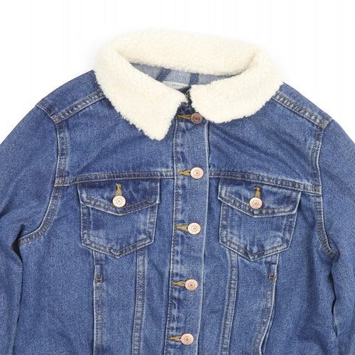 New Look Womens Blue Jacket Size S Button