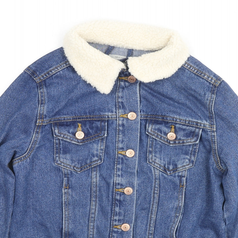 New Look Womens Blue Jacket Size S Button