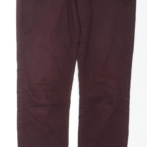 Denim & Co. Womens Red Cotton Skinny Jeans Size 12 L28 in Regular Zip