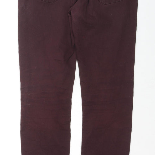 Denim & Co. Womens Red Cotton Skinny Jeans Size 12 L28 in Regular Zip