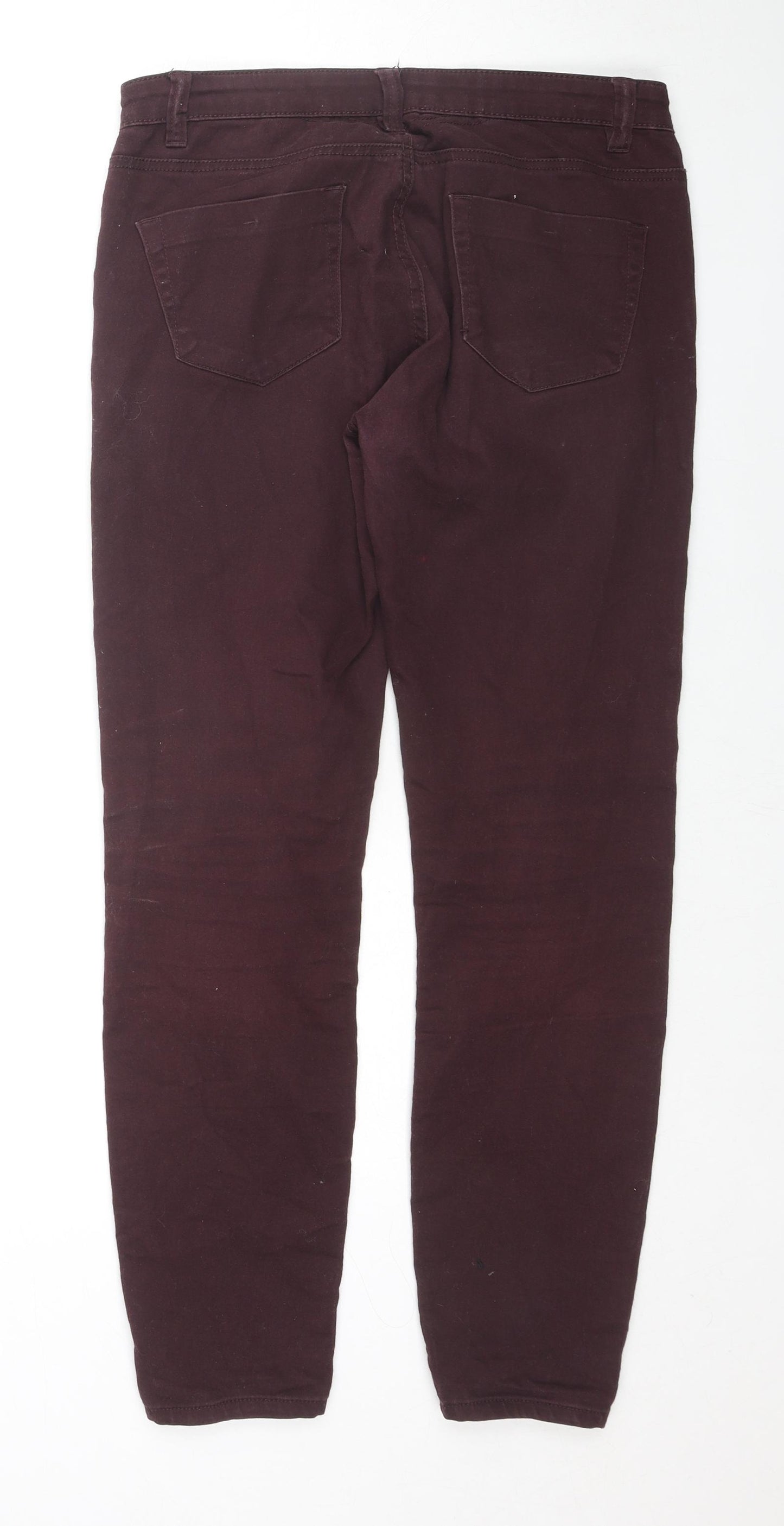 Denim & Co. Womens Red Cotton Skinny Jeans Size 12 L28 in Regular Zip