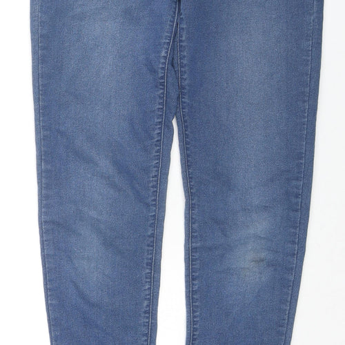 New Look Girls Blue Cotton Skinny Jeans Size 13 Years L27 in Regular Zip