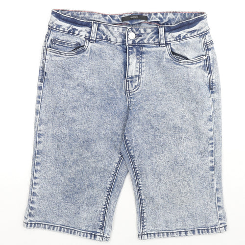 George Womens Blue Cotton Boyfriend Shorts Size 10 L12 in Regular Zip