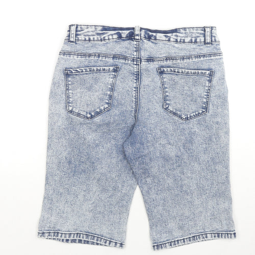 George Womens Blue Cotton Boyfriend Shorts Size 10 L12 in Regular Zip