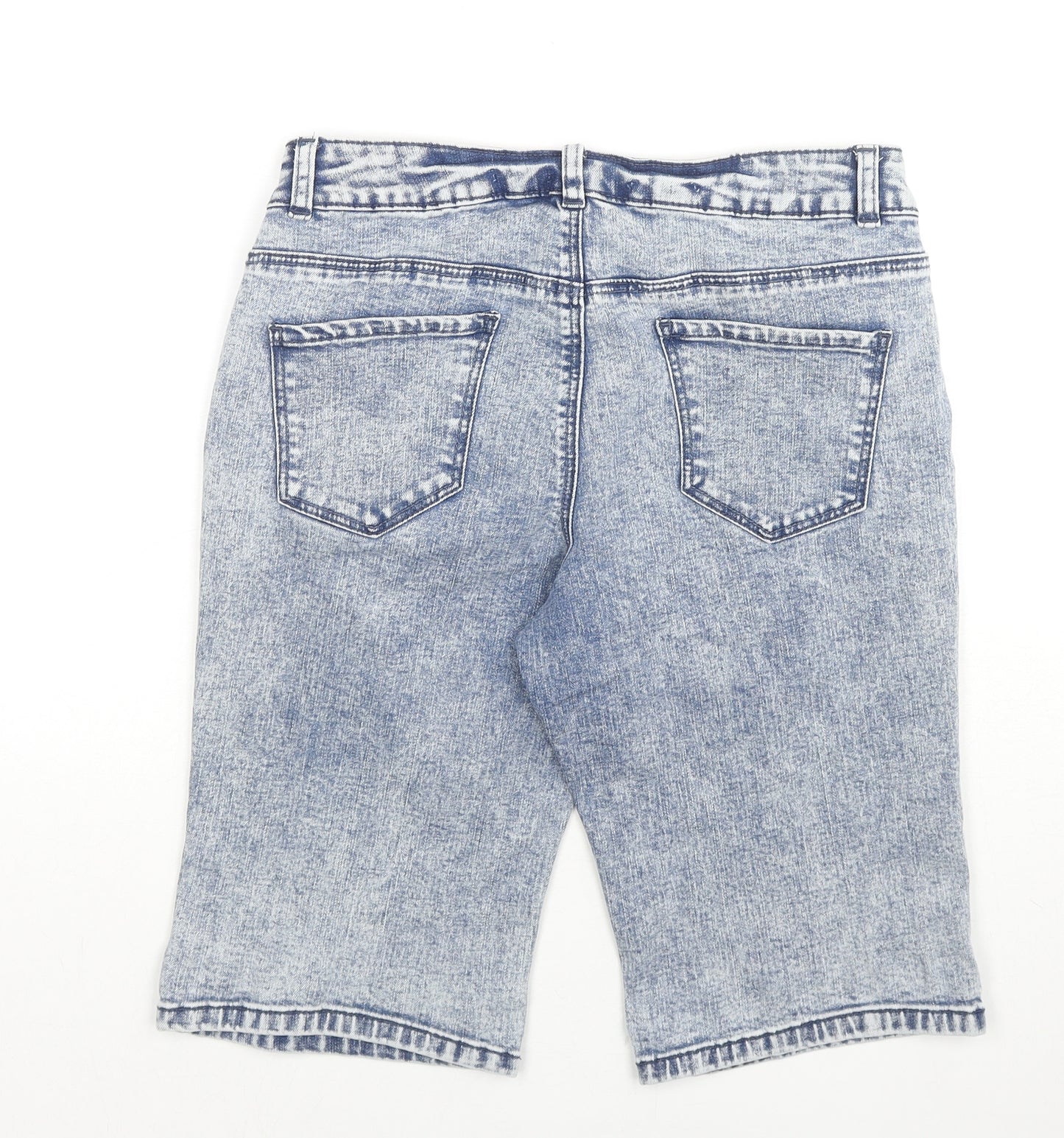 George Womens Blue Cotton Boyfriend Shorts Size 10 L12 in Regular Zip