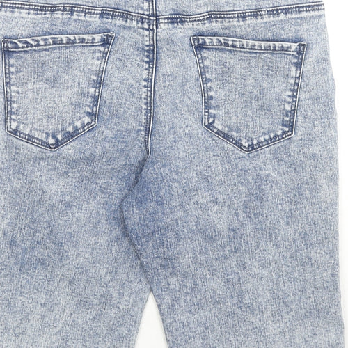 George Womens Blue Cotton Boyfriend Shorts Size 10 L12 in Regular Zip