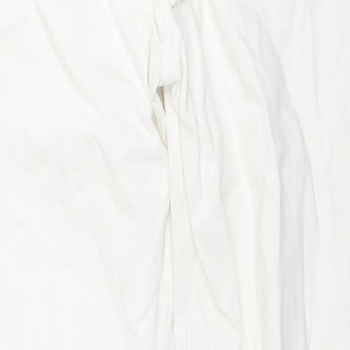Pull&Bear Womens White Cotton Bootcut Jeans Size 12 L28 in Regular Zip