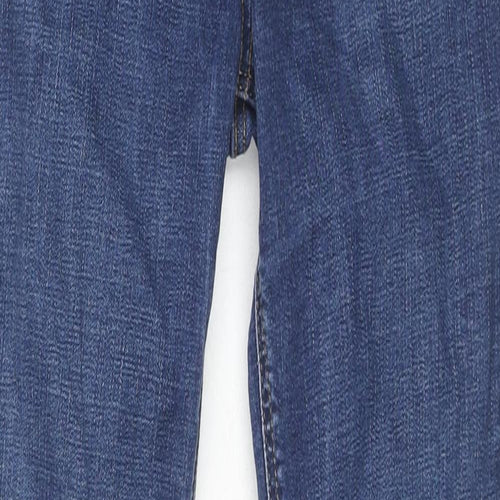 Per Una Womens Blue Cotton Flared Jeans Size 8 L28 in Regular Zip