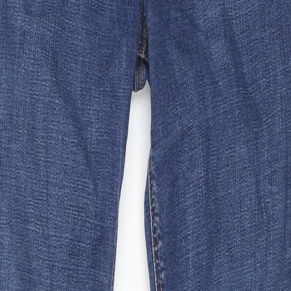 Per Una Womens Blue Cotton Flared Jeans Size 8 L28 in Regular Zip