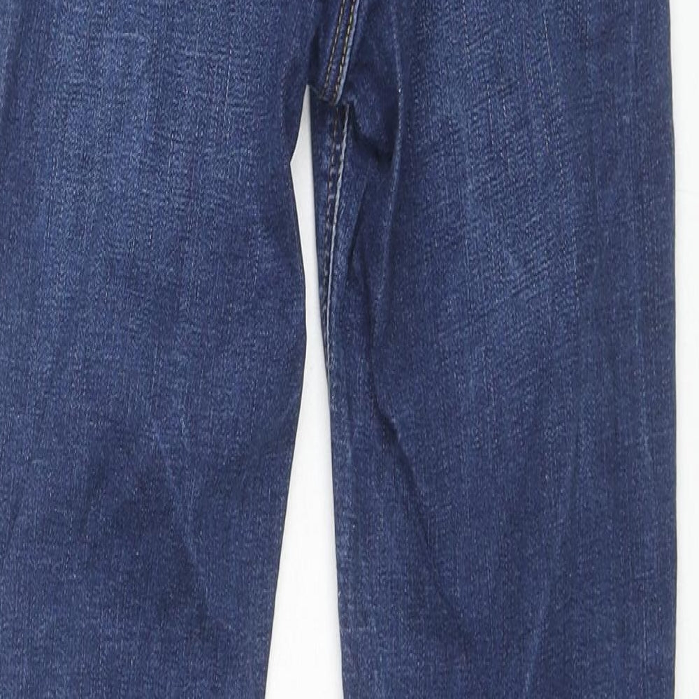 Per Una Womens Blue Cotton Flared Jeans Size 8 L28 in Regular Zip