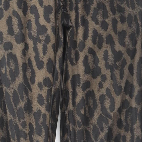 NEXT Womens Brown Animal Print Cotton Skinny Jeans Size 26 in L27 in Regular Zip - Leopard Print