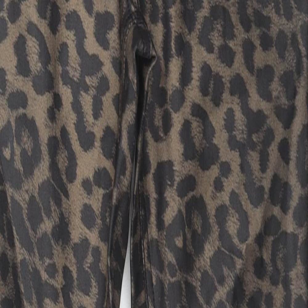 NEXT Womens Brown Animal Print Cotton Skinny Jeans Size 26 in L27 in Regular Zip - Leopard Print