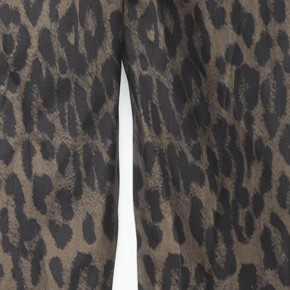 NEXT Womens Brown Animal Print Cotton Skinny Jeans Size 26 in L27 in Regular Zip - Leopard Print