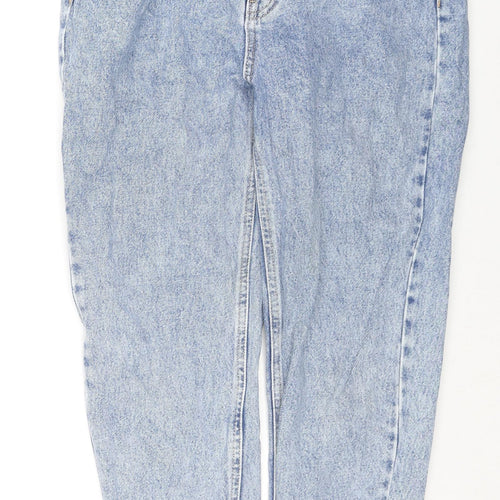 Pull&Bear Womens Blue Cotton Straight Jeans Size 10 L24 in Regular Zip