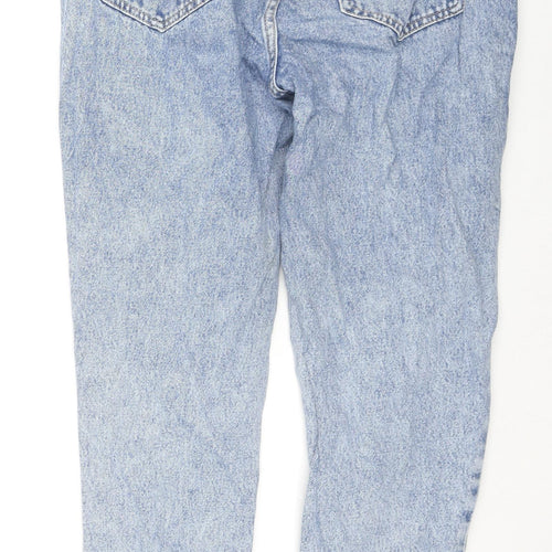 Pull&Bear Womens Blue Cotton Straight Jeans Size 10 L24 in Regular Zip