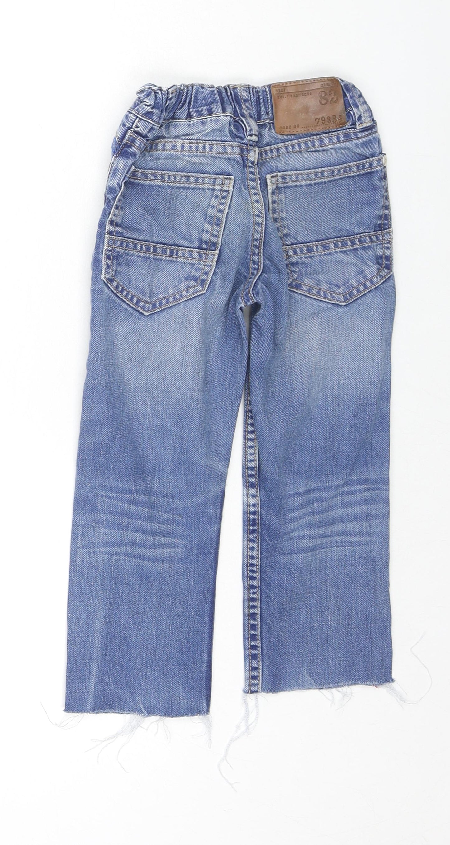 NEXT Boys Blue Cotton Skinny Jeans Size 4 Years Regular Zip