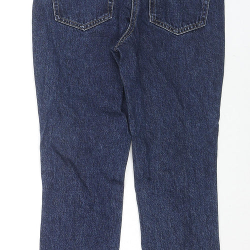 NEXT Womens Blue Cotton Mom Jeans Size 6 L23 in Regular Zip