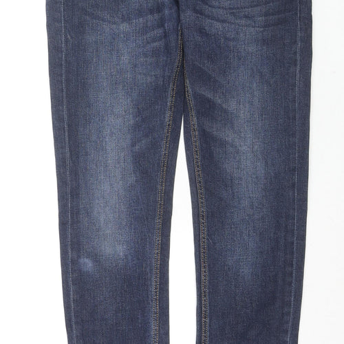 River Island Mens Blue Cotton Skinny Jeans Size 28 in L30 in Regular Button