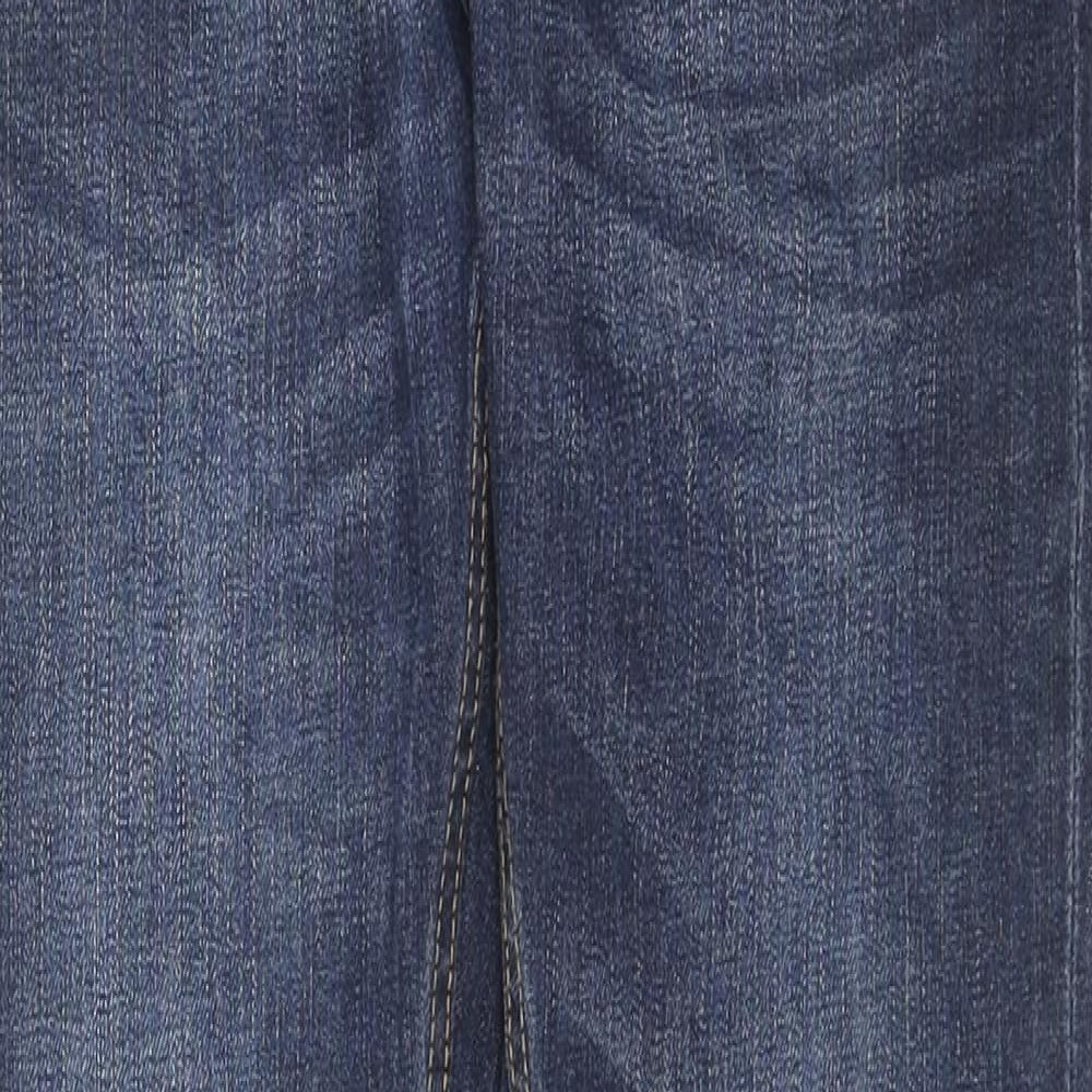 River Island Mens Blue Cotton Skinny Jeans Size 28 in L30 in Regular Button