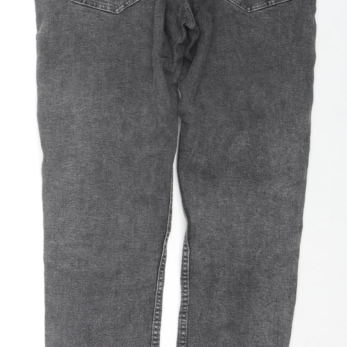 H&M Mens Grey Cotton Skinny Jeans Size 32 in L32 in Regular Zip