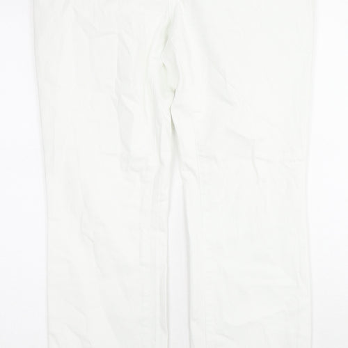 NDYJ Womens White Cotton Skinny Jeans Size 12 L30 in Regular Zip