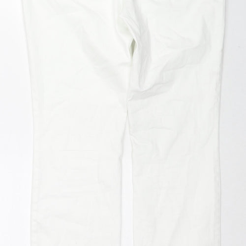 NDYJ Womens White Cotton Skinny Jeans Size 12 L30 in Regular Zip