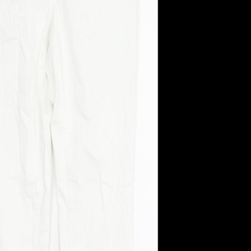 NDYJ Womens White Cotton Skinny Jeans Size 12 L30 in Regular Zip