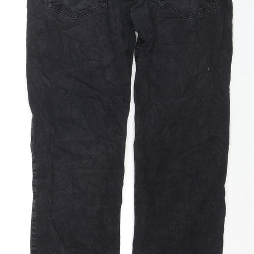 Marks and Spencer Mens Black Cotton Snow Pants Trousers Size 34 in L31 in Regular Zip