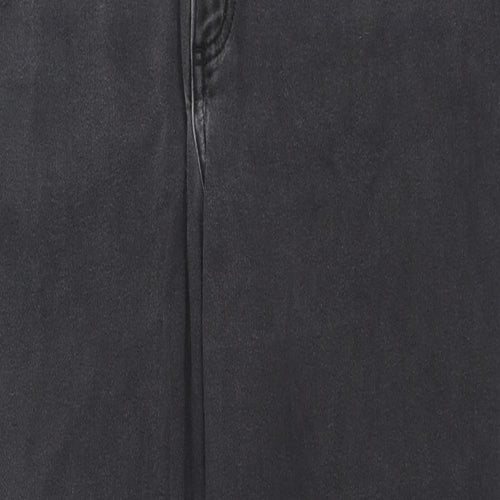 Marks and Spencer Womens Black Cotton Straight Jeans Size 16 L28 in Regular Zip