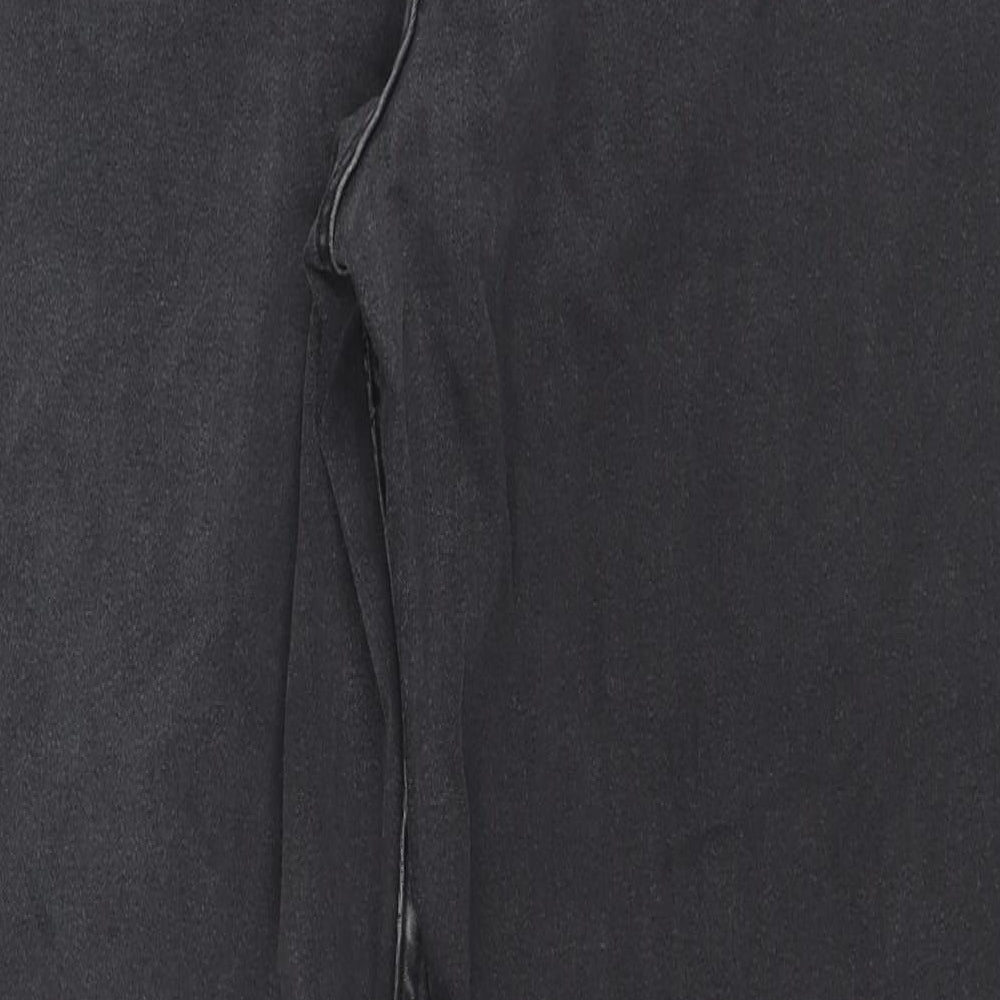 Marks and Spencer Womens Black Cotton Straight Jeans Size 16 L28 in Regular Zip