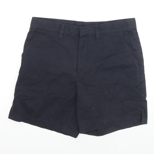 American Apparel Mens Blue Cotton Bermuda Shorts Size 31 in L7 in Regular Zip