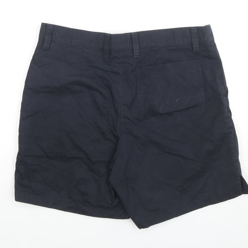 American Apparel Mens Blue Cotton Bermuda Shorts Size 31 in L7 in Regular Zip