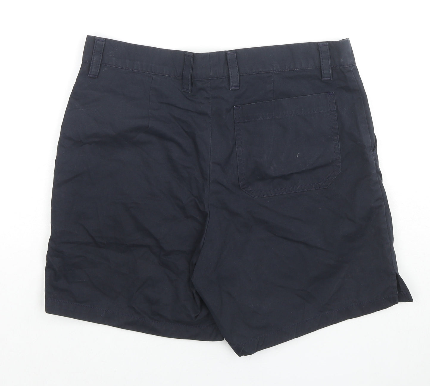 American Apparel Mens Blue Cotton Bermuda Shorts Size 31 in L7 in Regular Zip