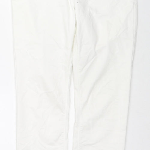 Woolworths Womens White Cotton Straight Jeans Size 36 in L27 in Regular Zip