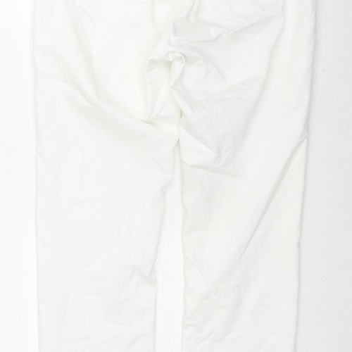 Woolworths Womens White Cotton Straight Jeans Size 36 in L27 in Regular Zip