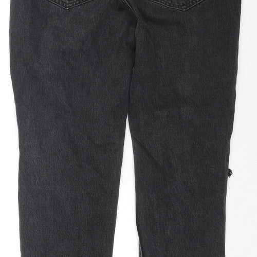 Pull&Bear Womens Black Cotton Straight Jeans Size 12 L27 in Regular Zip